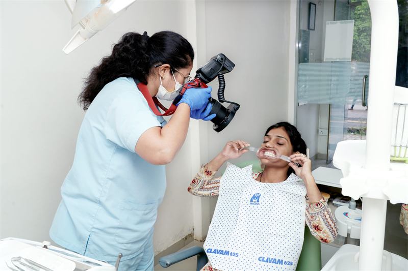 Modern dental chair at Oral Care Dental Clinic